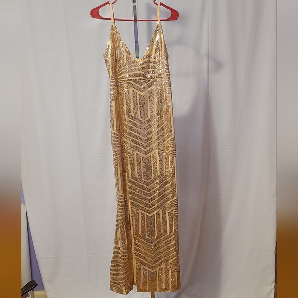 Miss ORD Sequin Gold Dress - Picture 12 of 13
